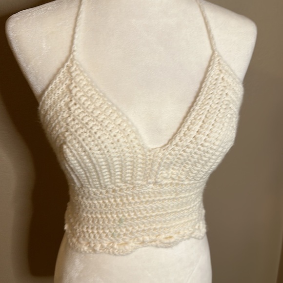 Hand Crafted Tops - HAND CRAFTED Cropped Top Crochet Festival Top
